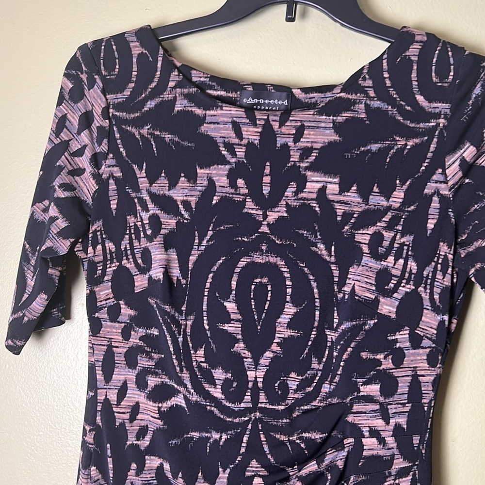 Connected apparel size 12 Elegant Black and Pink Patterned Dress - Picture 2 of 4